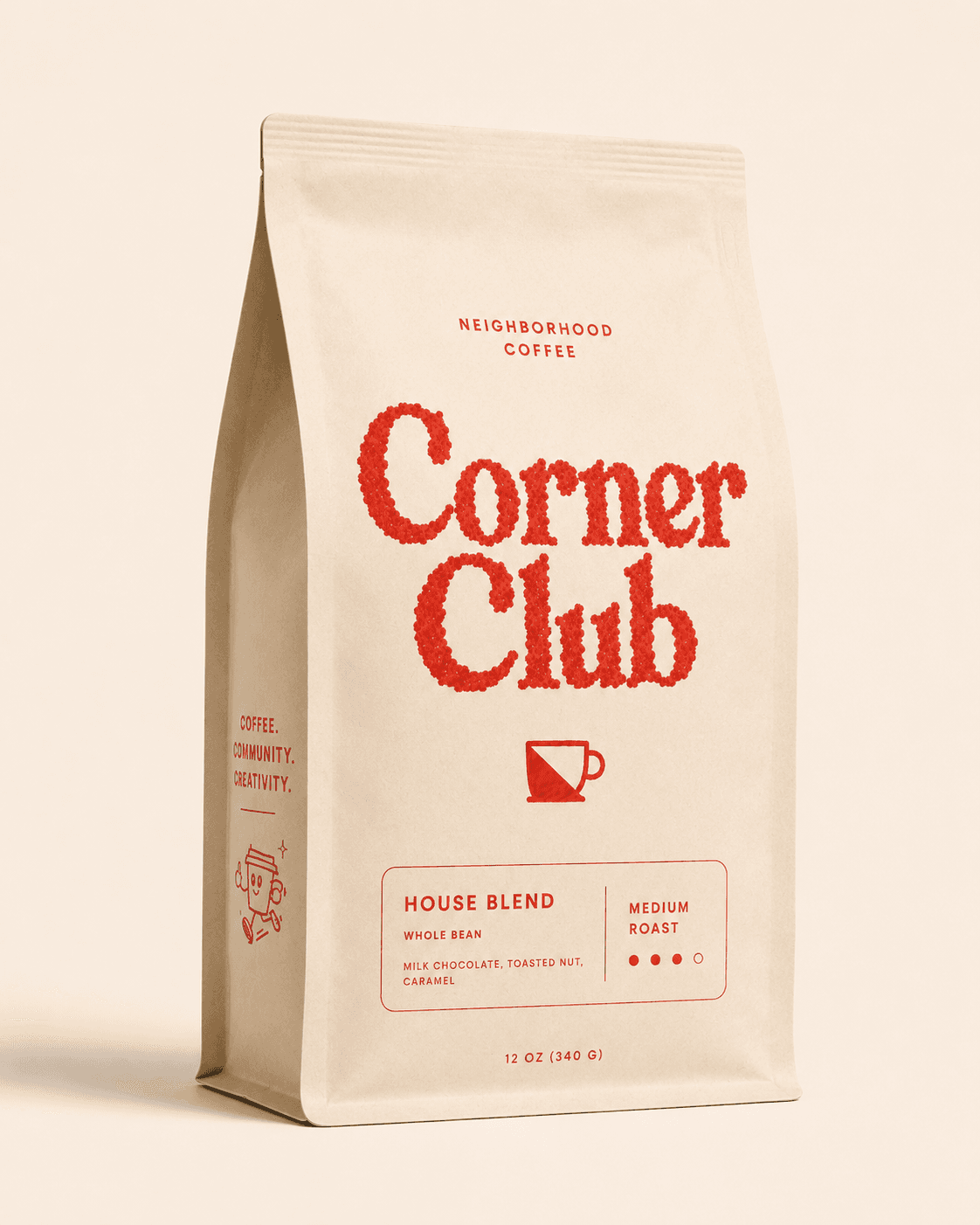Corner Club House Blend whole-bean coffee bag, medium roast